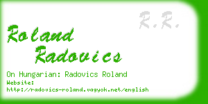 roland radovics business card